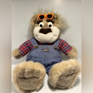 Vintage 1997 Tyco Bubba Talking Bear Plush Overalls Sunglasses Works Tested